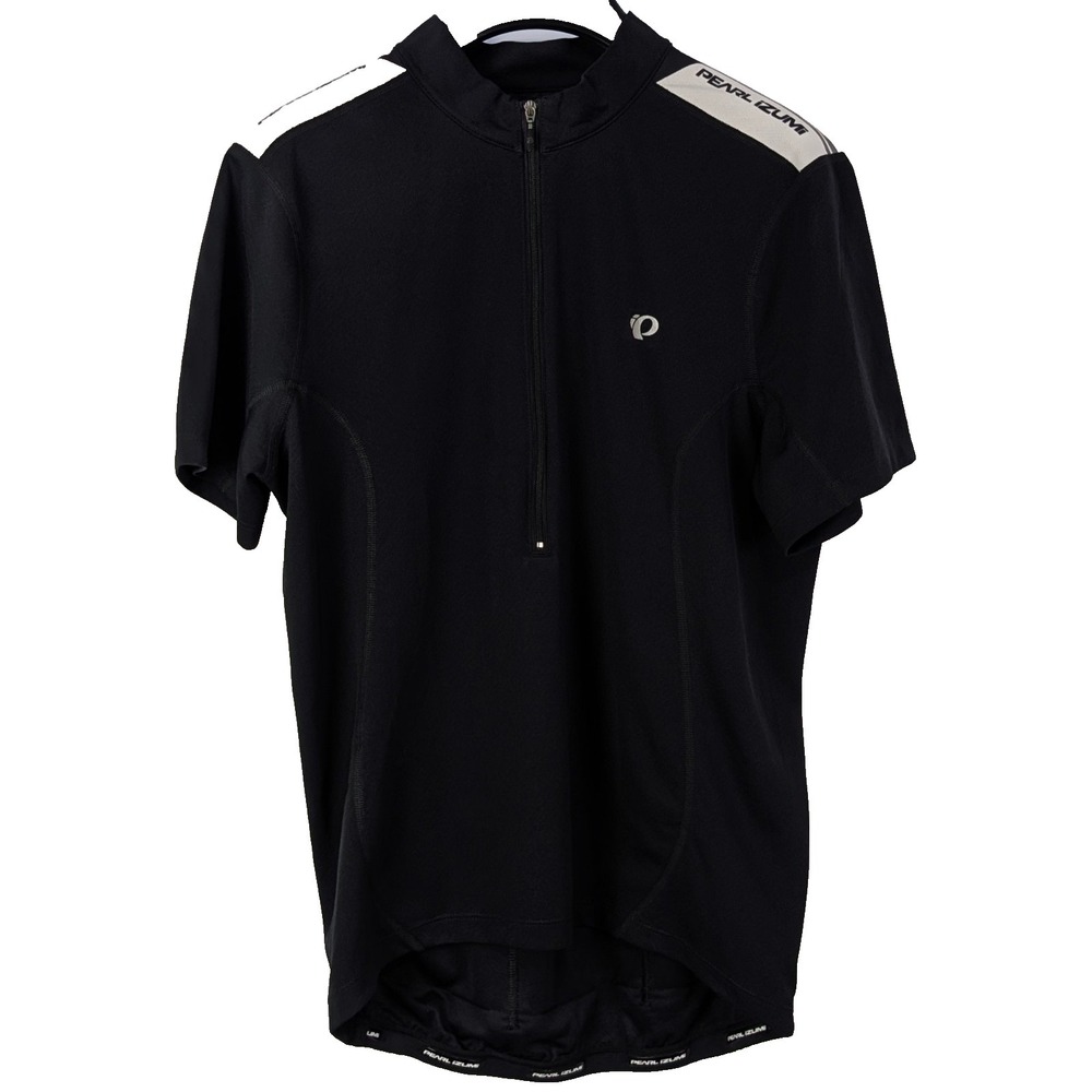 Pearl Izumi Select Cycling Jersey Black White Men's Medium 1/2 Zip Short Sleeve